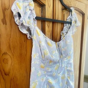 Cotton candy LA Lavender Floral Ruffle Slip mini Dress - Women's M